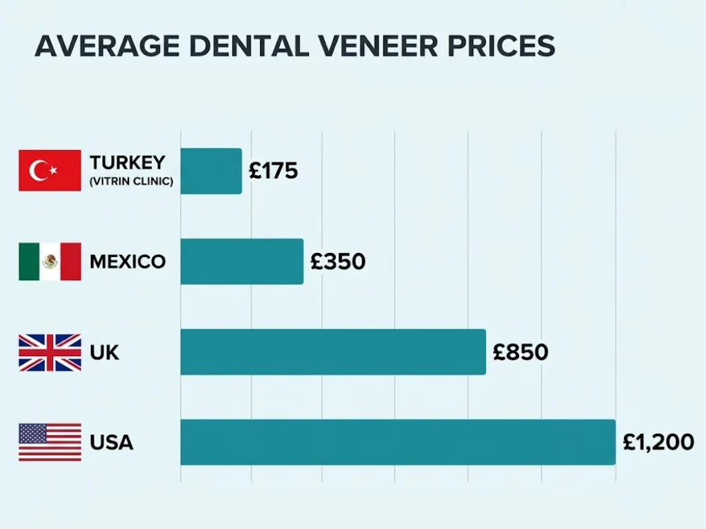 Bonding vs Veneers for Chipped Teeth prices chart